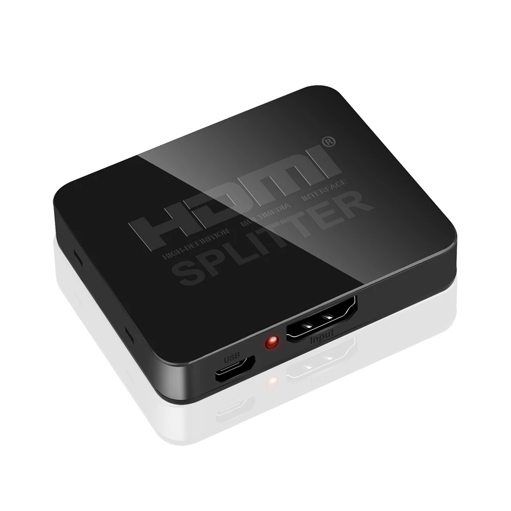 KEBIDU 1 in 2 out 1080p 4K 1x2 HDCP Stripper 3D Splitter Power Signal Amplifier Audio Video Distributor For Projectors