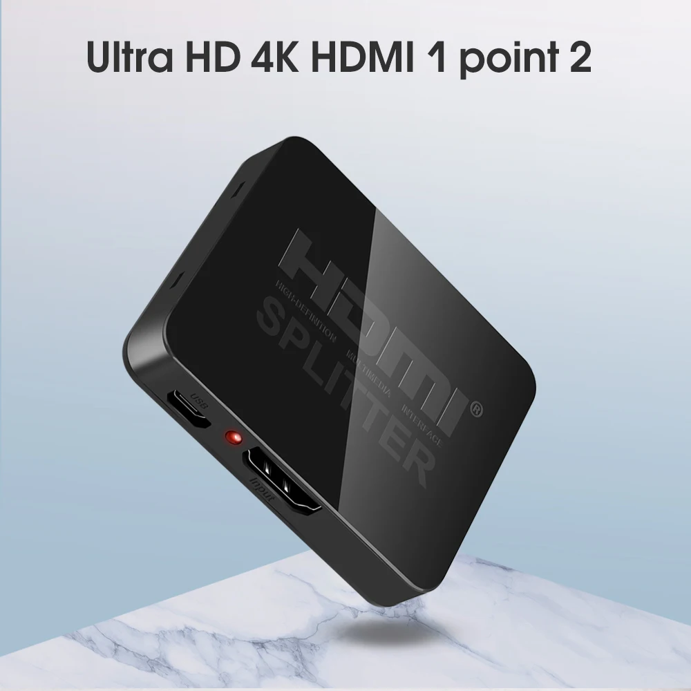 KEBIDU 1 in 2 out 1080p 4K 1x2 HDCP Stripper 3D Splitter Power Signal Amplifier Audio Video Distributor For Projectors