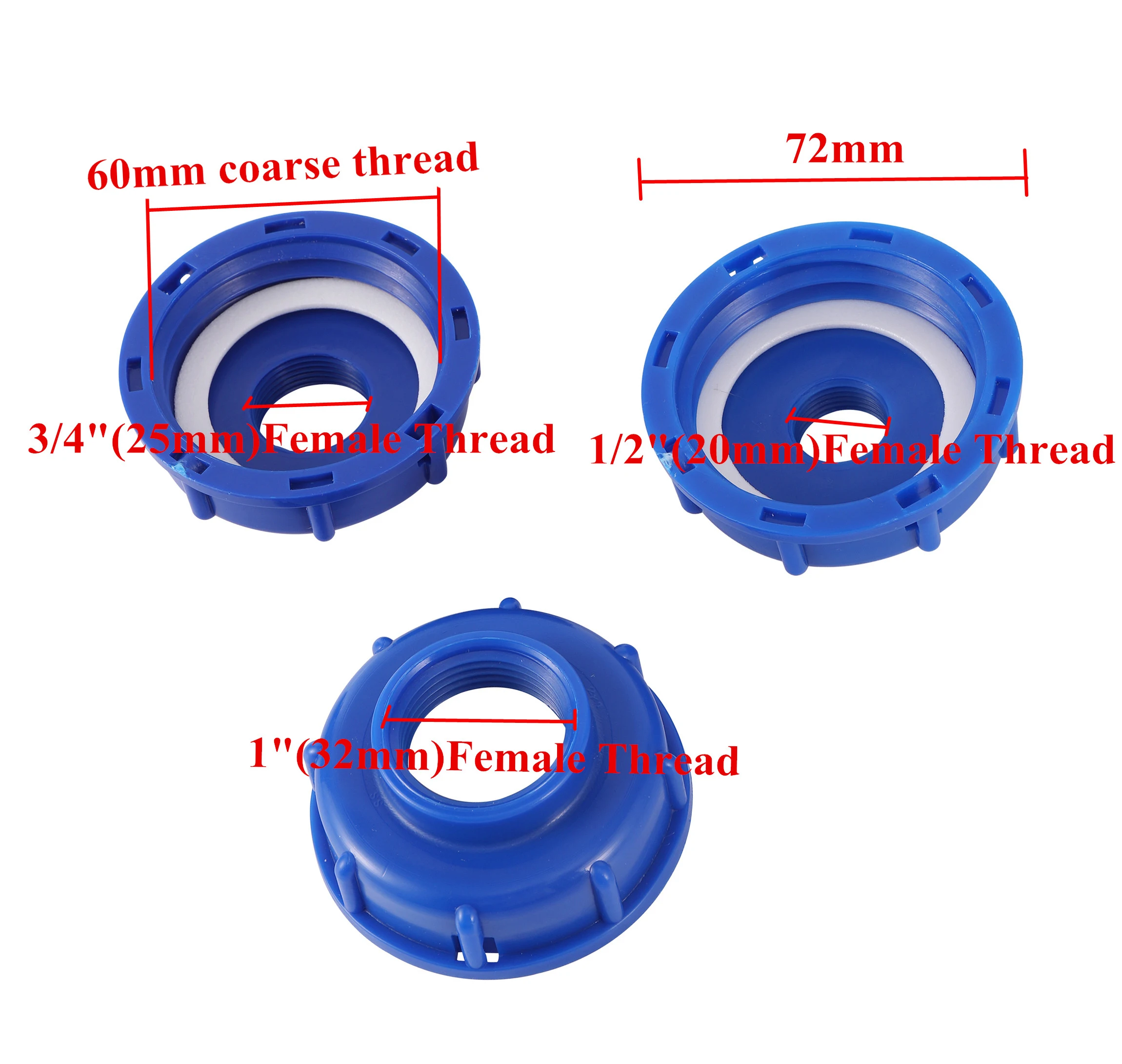 1/2" 3/4" 1" Female Thread IBC Tank Adapter S60 Water Tap Connector Valve Replacement Fitting Garden Irrigation Connection Tool