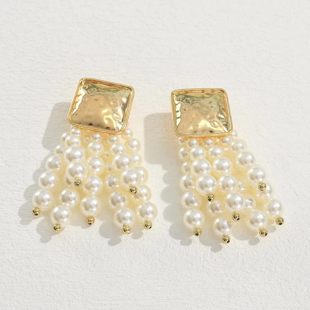 Vintage Handmade Wooden Drop Dangle Earrings Maxi Beaded Bohemian Statement Wedding Jewelry For Women brincos