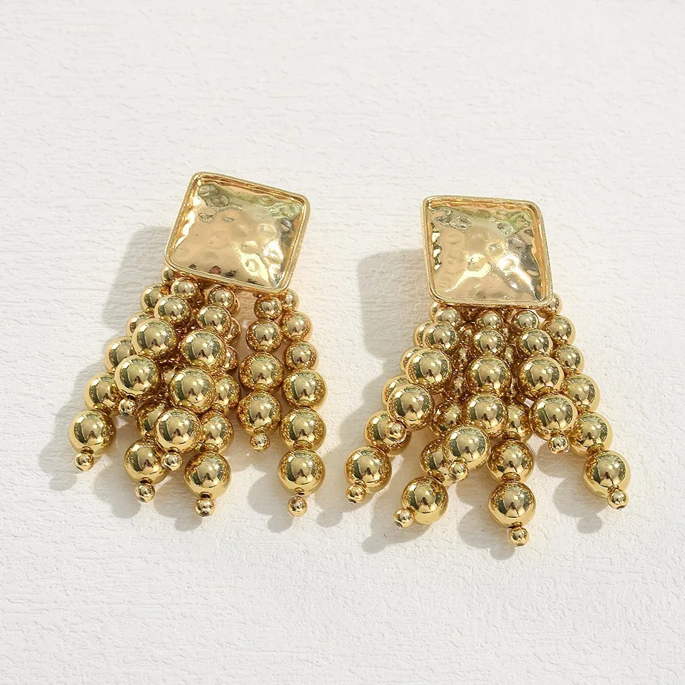 Vintage Handmade Wooden Drop Dangle Earrings Maxi Beaded Bohemian Statement Wedding Jewelry For Women brincos