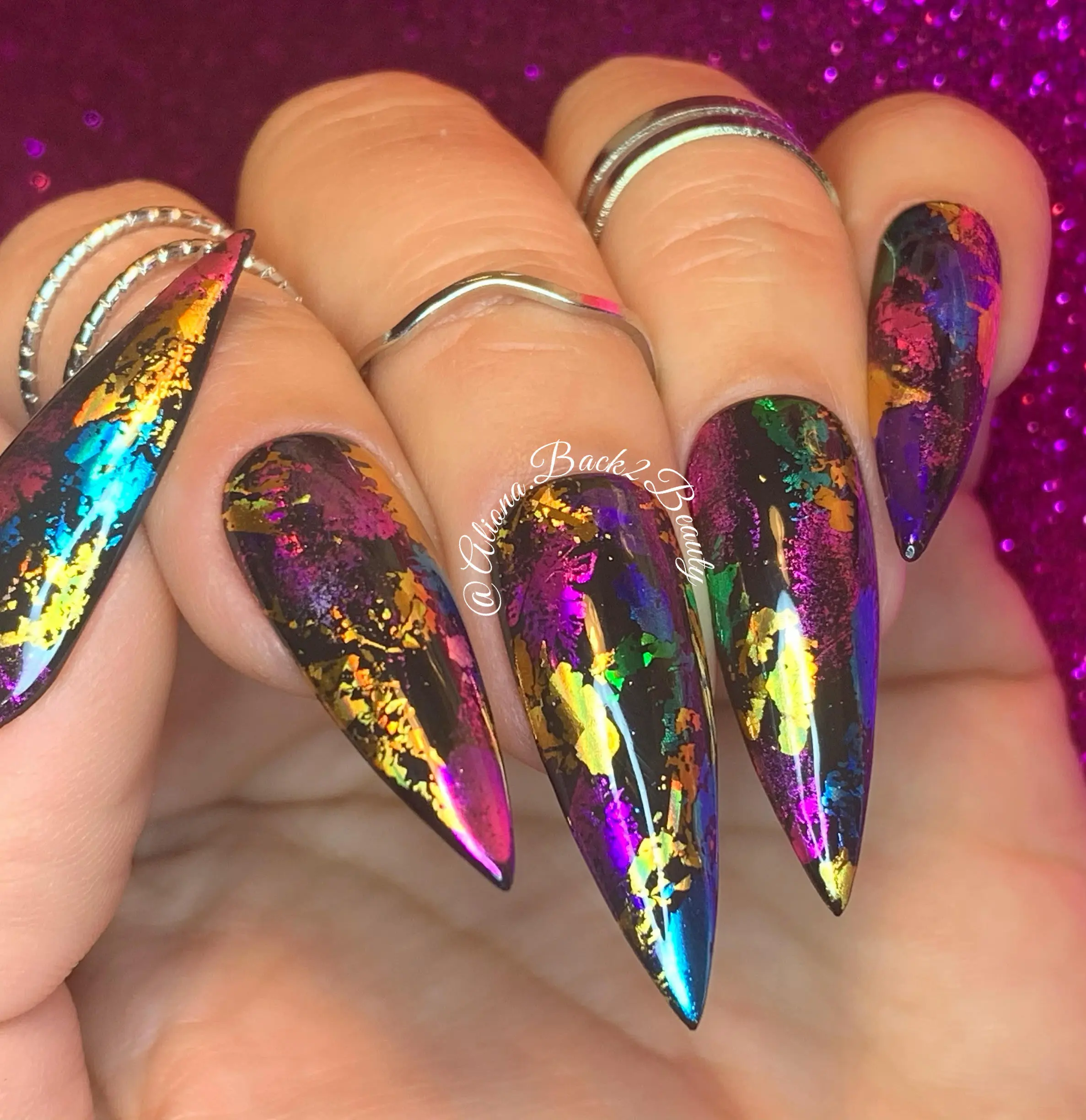 1 Jar AURORA Chrome Nail Art Flakes Multi Chrome Chameleon Peacock Galaxy Chrome Flakes Nail Art Mirror Powder Pigment
