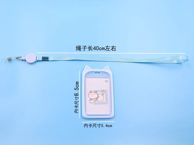 1PC Cute Cartoon Cat Card Holder Bank Identity Bus ID Card Holder Case with Retractable Reel Lanyard Credit Cover Case Kids Gift