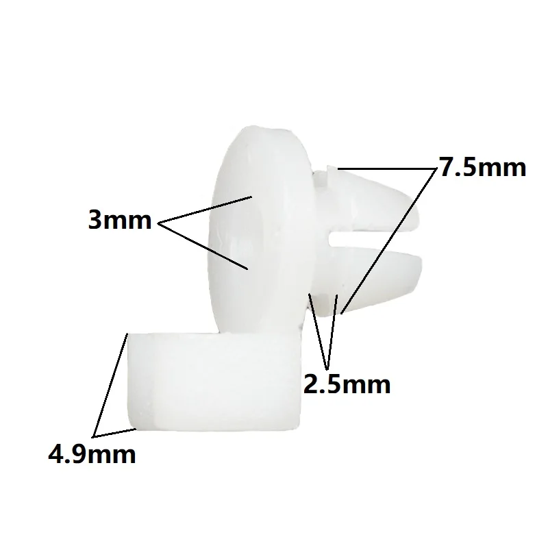 Universal Auto Door Lock Rod Clip Driver Side Handle Retainer fits 3mm 4mm Hole Plastic Rivet Fasteners Retainers Car Wire Clip