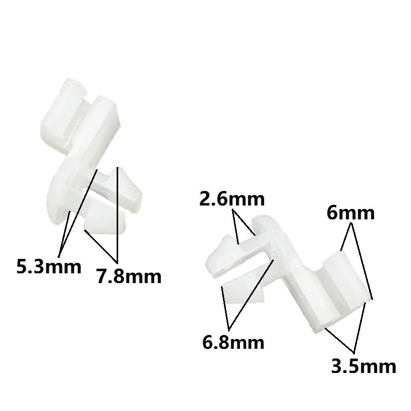 Universal Auto Door Lock Rod Clip Driver Side Handle Retainer fits 3mm 4mm Hole Plastic Rivet Fasteners Retainers Car Wire Clip