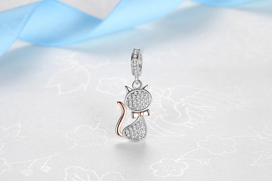 Original 925 Sterling Silver Charm Love Dog Puppy Cat Paw Pendant Charms Fit Brand Bracelets Necklaces Diy Jewelry For Women