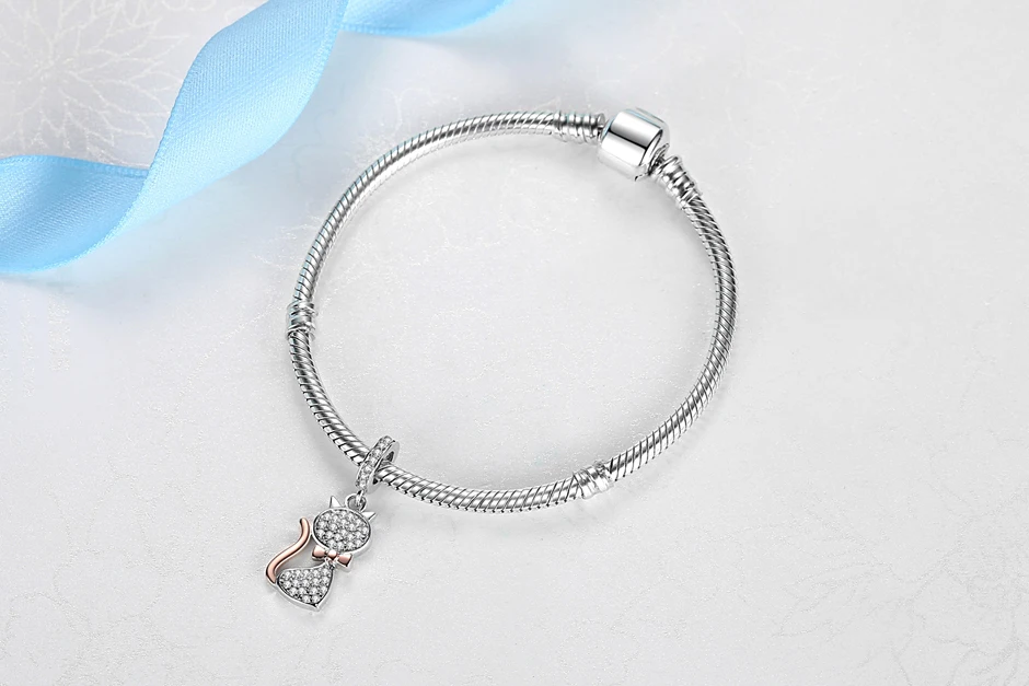 Original 925 Sterling Silver Charm Love Dog Puppy Cat Paw Pendant Charms Fit Brand Bracelets Necklaces Diy Jewelry For Women