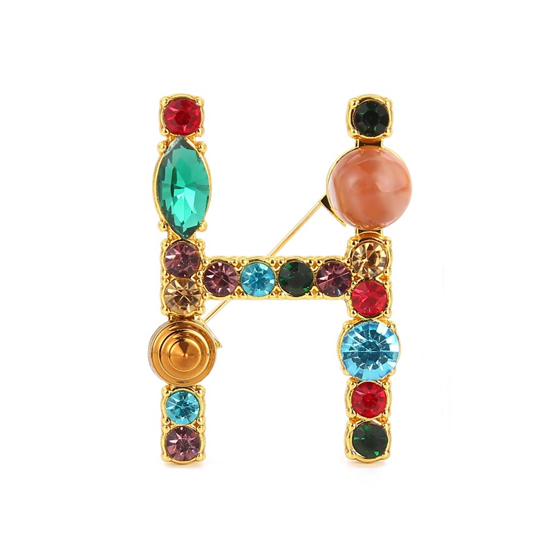 New Arrival English Letter Word Brooch Colorful Rhinestone Crystal Lapel Pins for Women Sweater Suit Brooch Party Jewelry Gifts