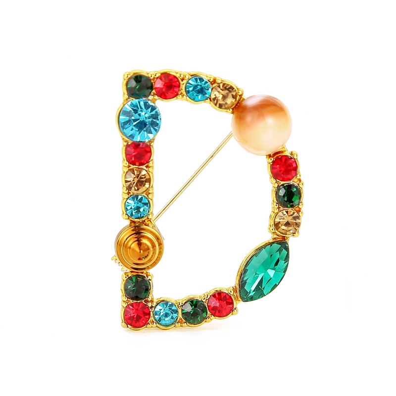 New Arrival English Letter Word Brooch Colorful Rhinestone Crystal Lapel Pins for Women Sweater Suit Brooch Party Jewelry Gifts