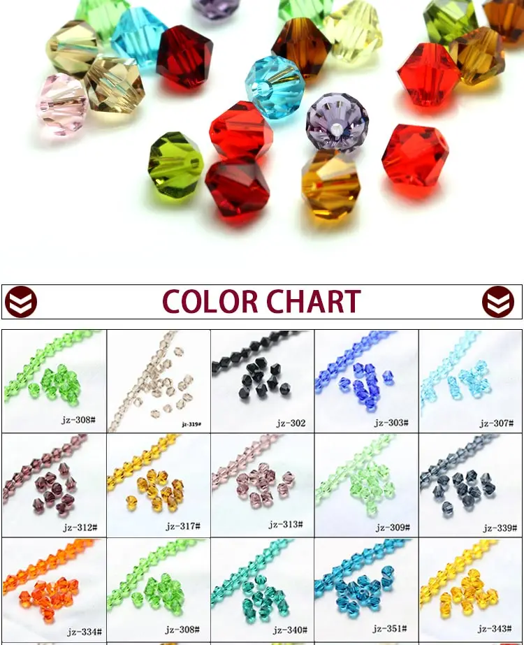 AAA Austrian Crystal Bicone Beads 2 3 4 6 8mm Multicolor Faceted Glass Spacer Beads for Jewelry Making Diy Accessories Wholesale