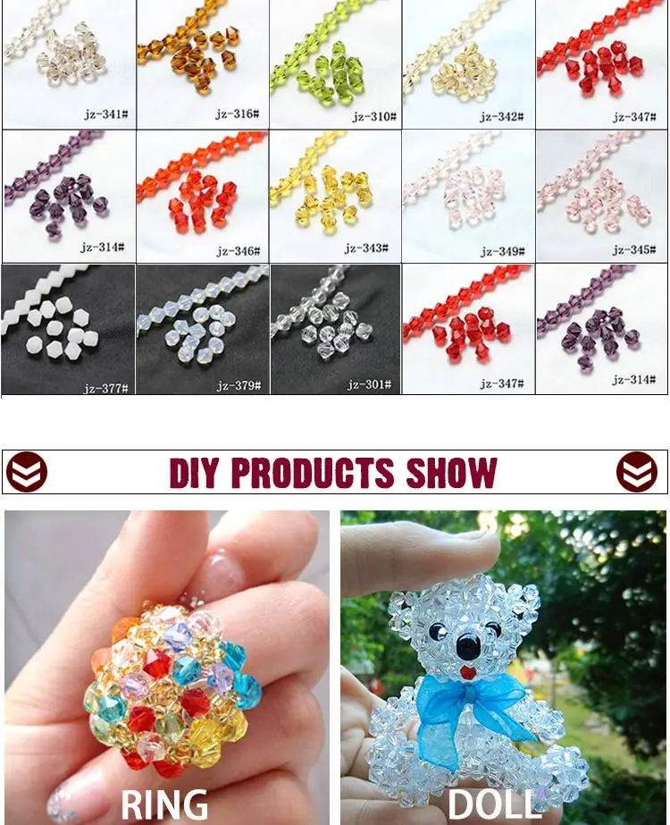 AAA Austrian Crystal Bicone Beads 2 3 4 6 8mm Multicolor Faceted Glass Spacer Beads for Jewelry Making Diy Accessories Wholesale
