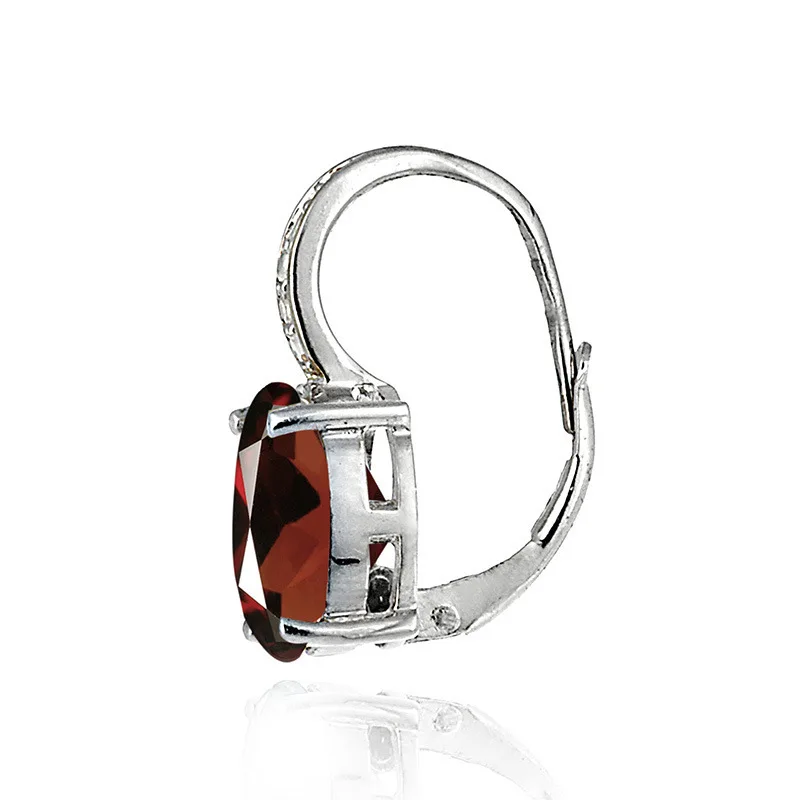 New 925 Sterling Silver Earrings Colorful Gemstone Amethyst 18k Gold Ear Buckle For Woman Charm Jewelry Gift