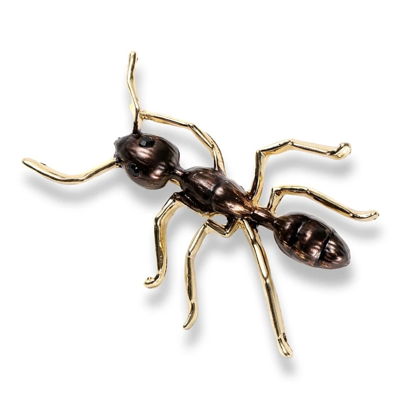 Simple stripe enamel big ant brooch exaggerated insect pin Brooches men and women Western accessories party
