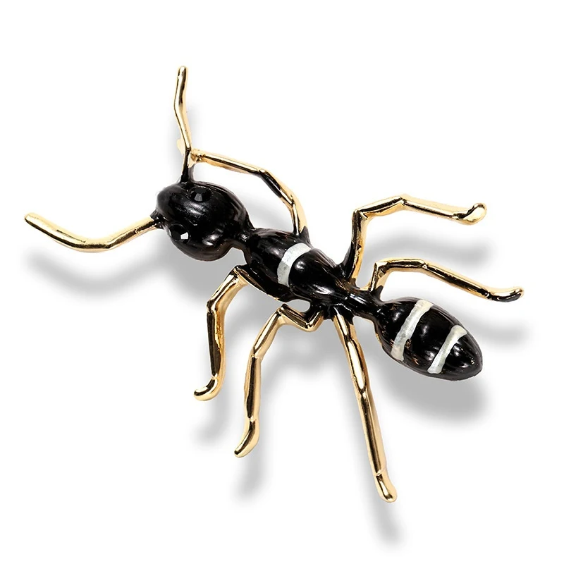 Simple stripe enamel big ant brooch exaggerated insect pin Brooches men and women Western accessories party