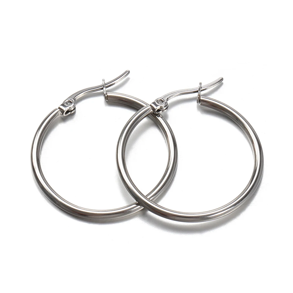 10pcs Gold 316L Stainless Steel Open Earrings Circle 15 20 25 40mm Earring Hooks Base Ear Ring for Jewelry Making Components DIY