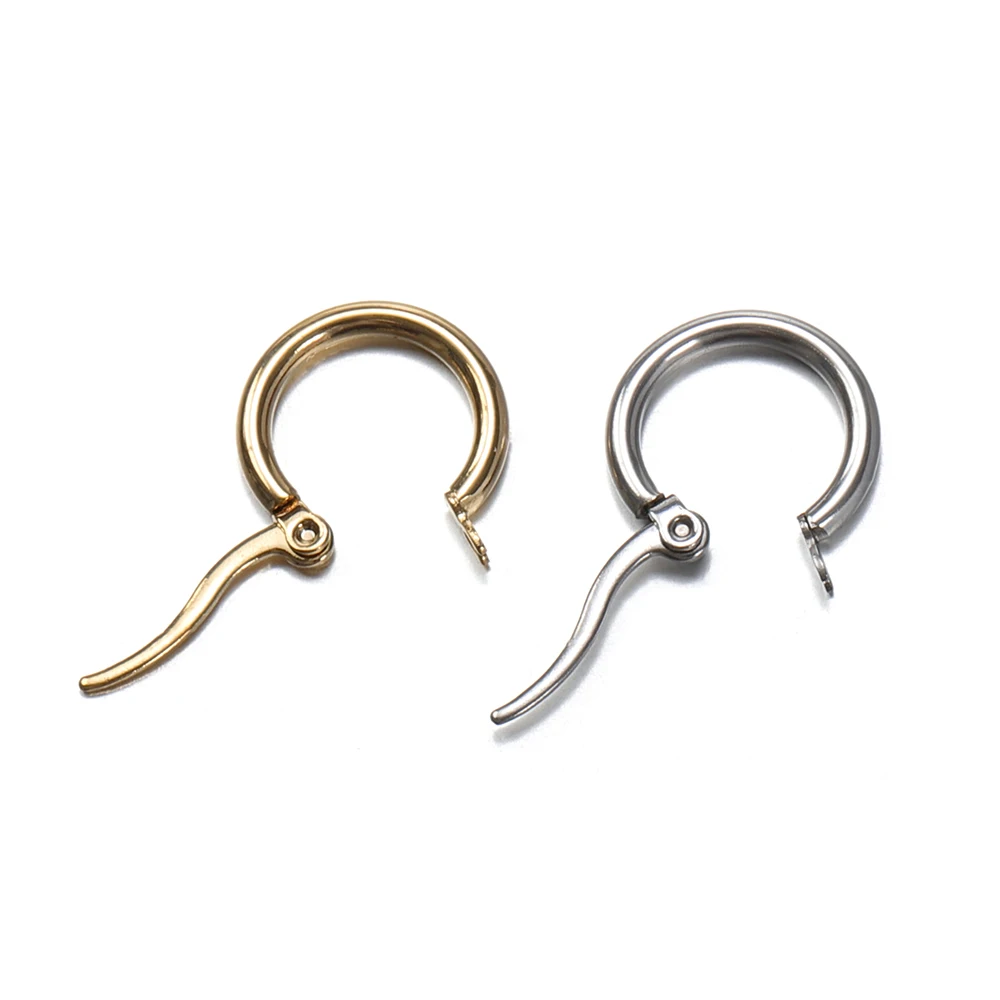 10pcs Gold 316L Stainless Steel Open Earrings Circle 15 20 25 40mm Earring Hooks Base Ear Ring for Jewelry Making Components DIY