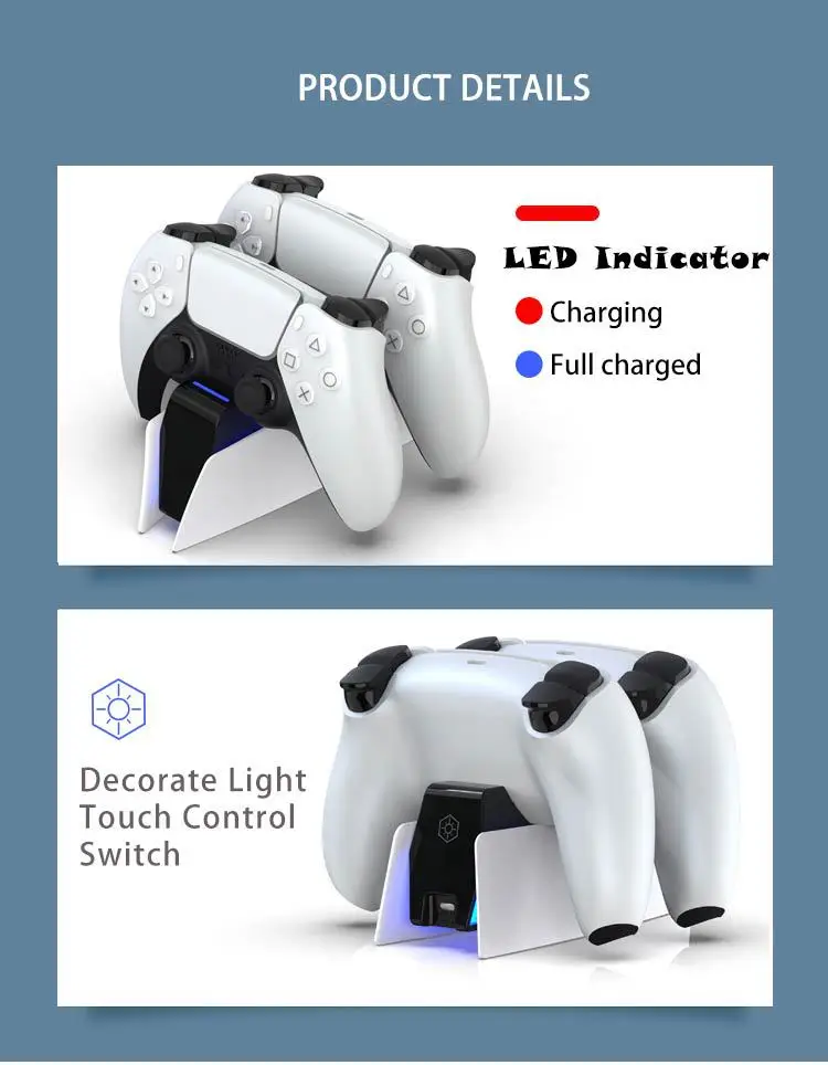 Charger For Sony Play Station Playstation PS 5 PS5 Controller Control Dualsense Stand Accessories Gamepad Support Command Holder
