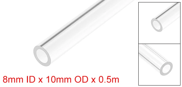 Uxcell O.D 8mm-22mm 50cm Long Rigid Acrylic Pipes Round Tube Tubing Transparent PMMA Tube Aquarium Accessoires Pipe Fittings