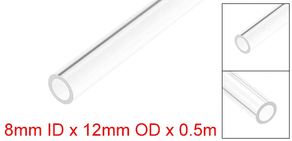 Uxcell O.D 8mm-22mm 50cm Long Rigid Acrylic Pipes Round Tube Tubing Transparent PMMA Tube Aquarium Accessoires Pipe Fittings