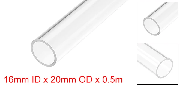 Uxcell O.D 8mm-22mm 50cm Long Rigid Acrylic Pipes Round Tube Tubing Transparent PMMA Tube Aquarium Accessoires Pipe Fittings