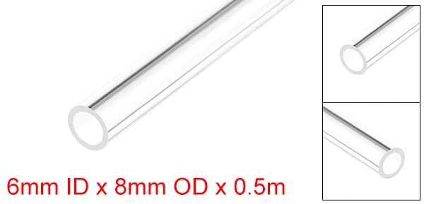 Uxcell O.D 8mm-22mm 50cm Long Rigid Acrylic Pipes Round Tube Tubing Transparent PMMA Tube Aquarium Accessoires Pipe Fittings