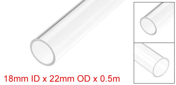Uxcell O.D 8mm-22mm 50cm Long Rigid Acrylic Pipes Round Tube Tubing Transparent PMMA Tube Aquarium Accessoires Pipe Fittings