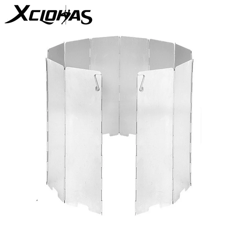 8/9/10/12/14/16 Plates Gas Stove Wind Shield Outdoor Camping Picnic Cooking Burner Windproof Screen Aluminum Alloy Wind Screen