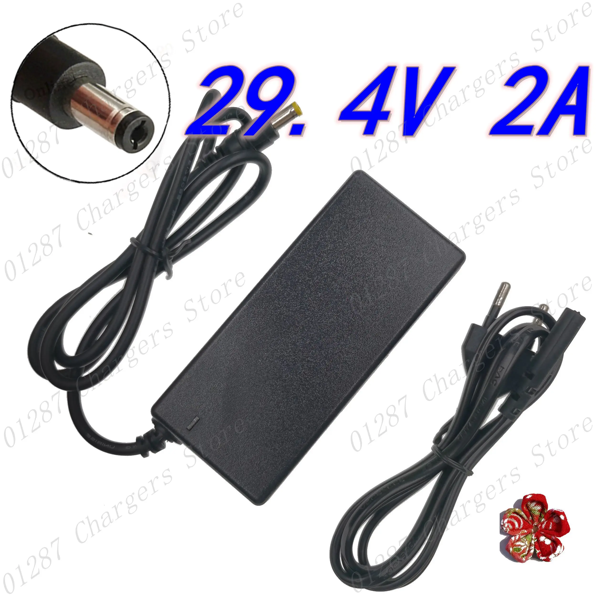 29.4V 2A Charger For 24V 25.2V 25.9V 29.4V 7S Lithium Battery 29.4V Recharger E-Bike Charger DC 5.5*2.1 MM US/EU/UK/AU Plug