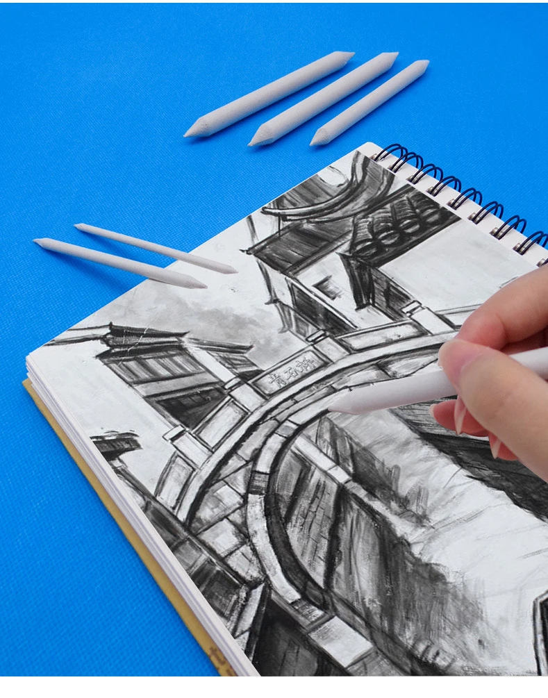 3/6pcs/set Blending Smudge Stump Stick Tortillon Sketch Art White Drawing Charcoal Sketcking Tool Rice Paper Pen Artist Supplies