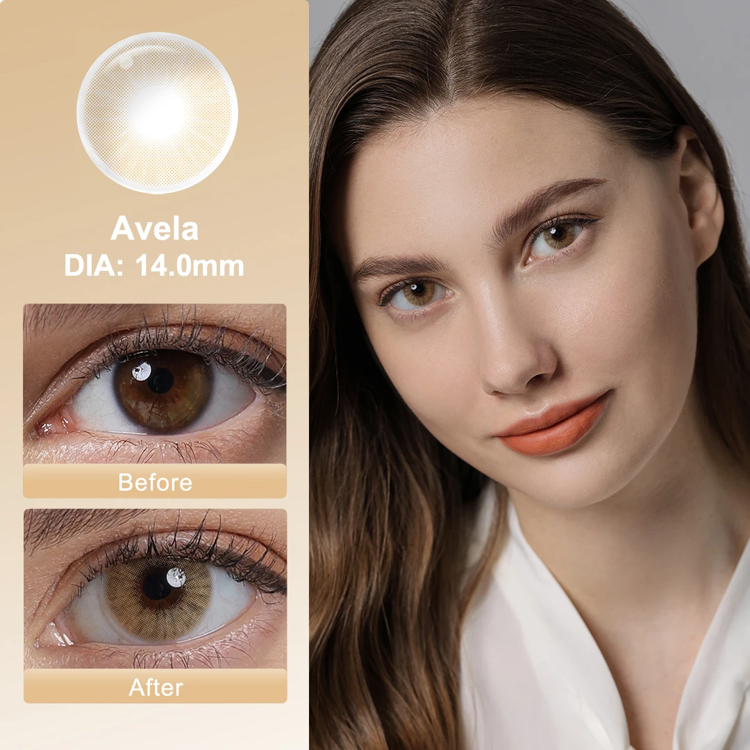 Hot! MAGISTER Natural Colored Contact Lenses Roze Beige Brown Contact Eyes Lens Ochre Lens Suitable All Occasions 14.0mm 6Months
