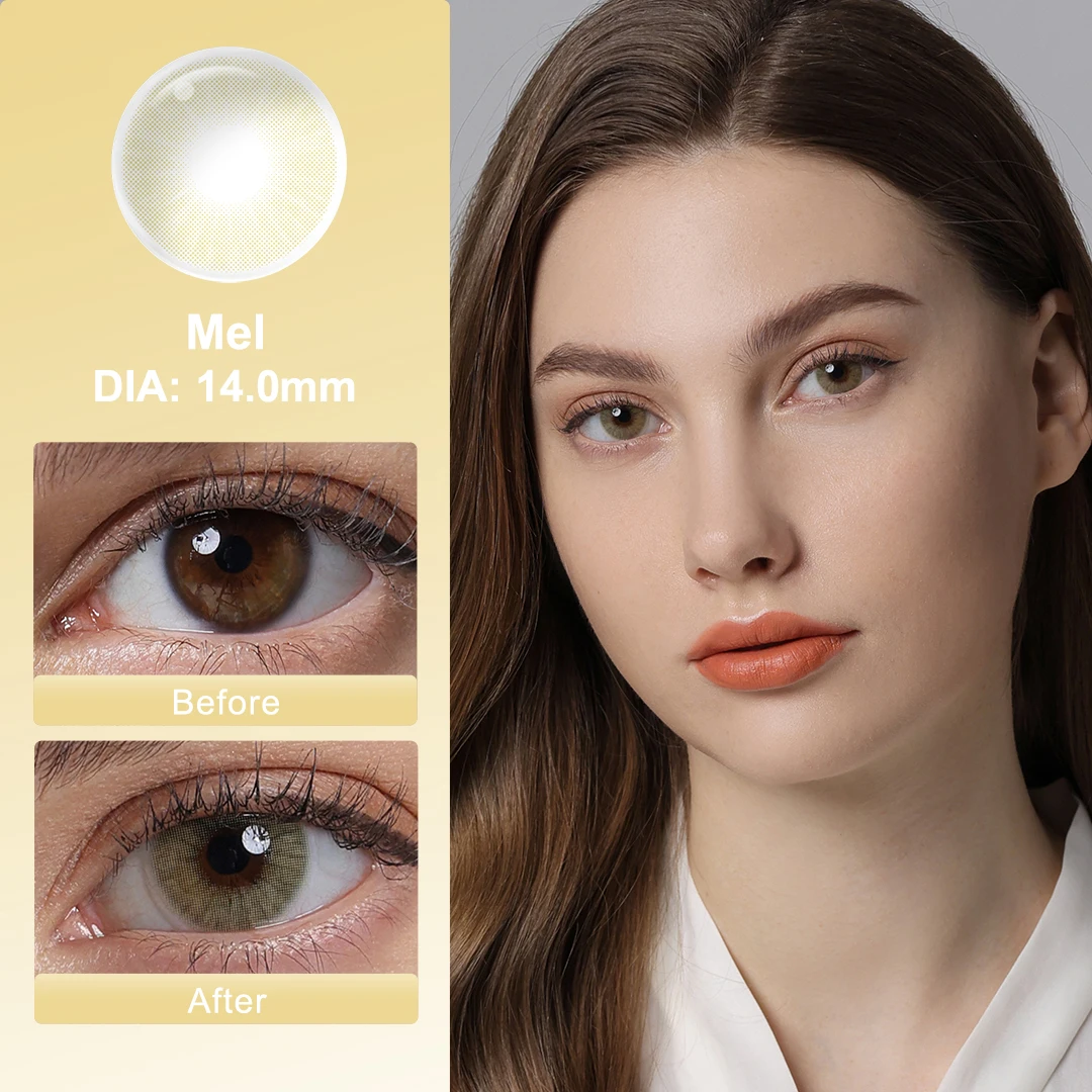 Hot! MAGISTER Natural Colored Contact Lenses Roze Beige Brown Contact Eyes Lens Ochre Lens Suitable All Occasions 14.0mm 6Months