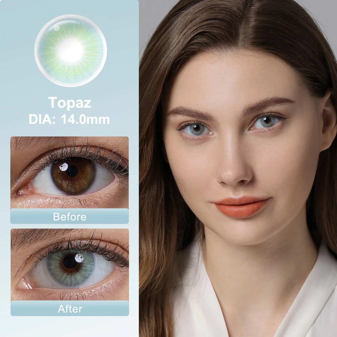 Hot! MAGISTER Natural Colored Contact Lenses Roze Beige Brown Contact Eyes Lens Ochre Lens Suitable All Occasions 14.0mm 6Months