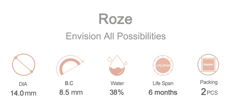Hot! MAGISTER Natural Colored Contact Lenses Roze Beige Brown Contact Eyes Lens Ochre Lens Suitable All Occasions 14.0mm 6Months