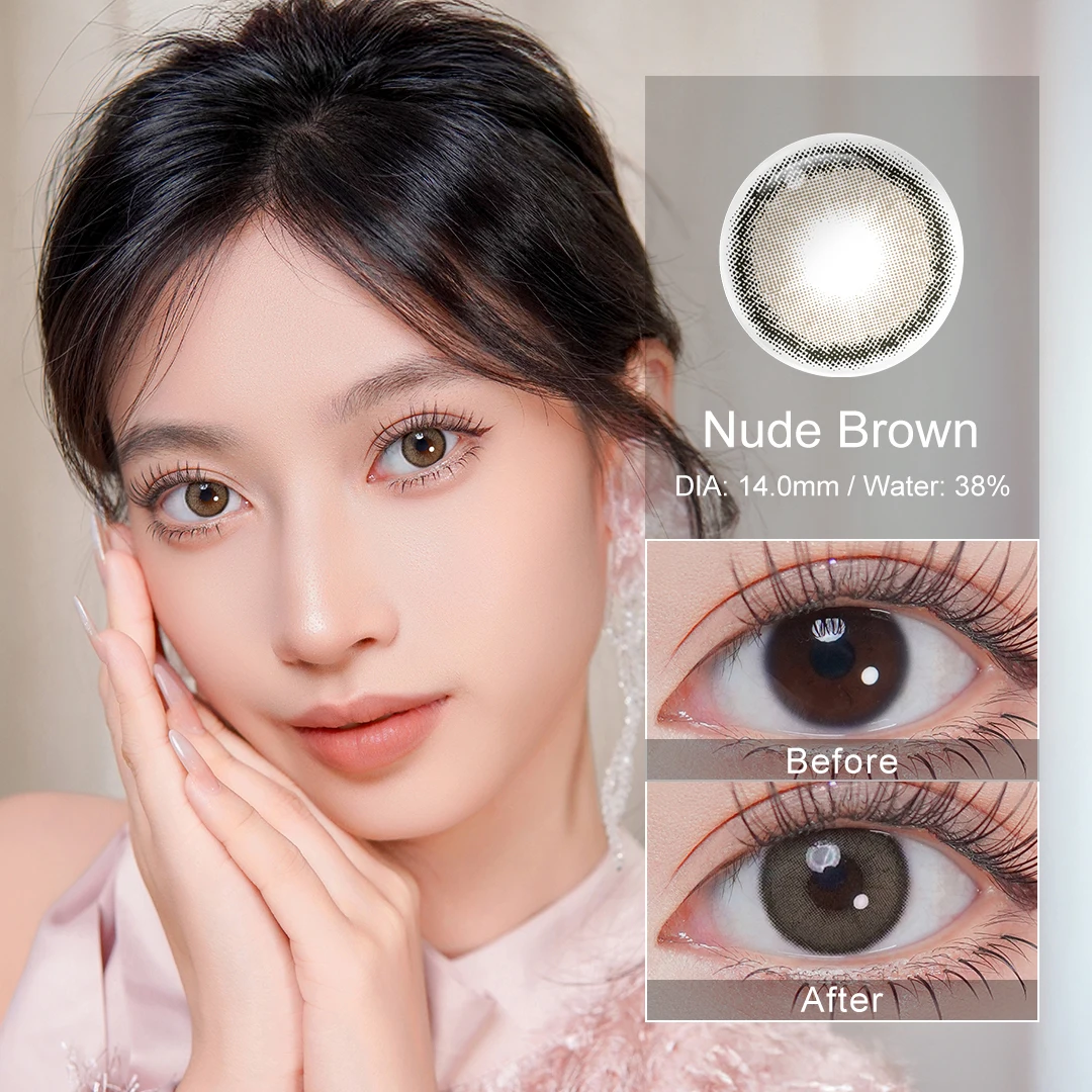 Hot! MAGISTER Natural Colored Contact Lenses Roze Beige Brown Contact Eyes Lens Ochre Lens Suitable All Occasions 14.0mm 6Months