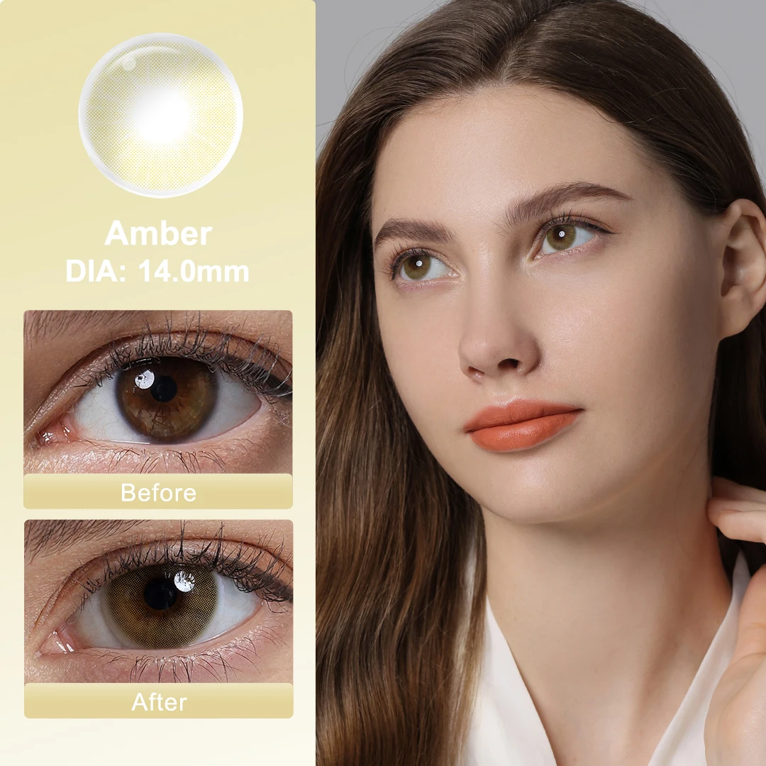 Hot! MAGISTER Natural Colored Contact Lenses Roze Beige Brown Contact Eyes Lens Ochre Lens Suitable All Occasions 14.0mm 6Months