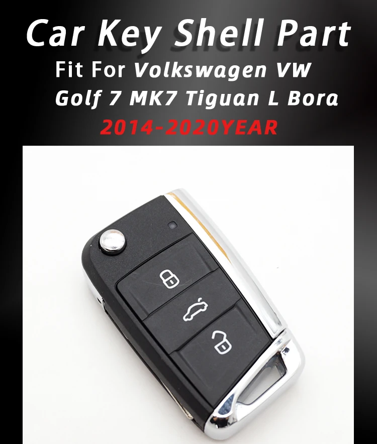 Xinyuexin Shiny Metal Part Key Pad for Vw Gollf 7 MK7 for Skoda Octavia A7 for Seat Remote Keyless Auto Metal Part for Golf Mk7