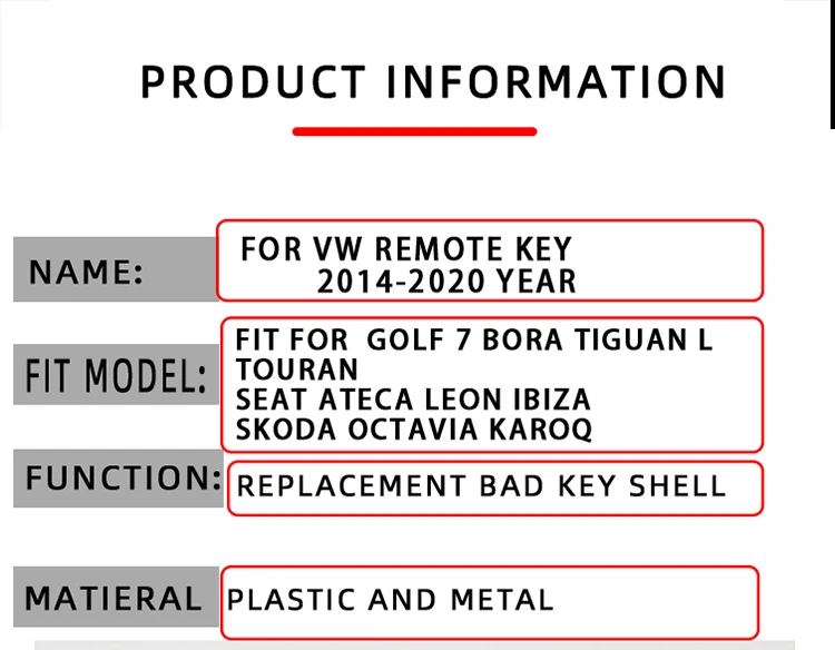 Xinyuexin Shiny Metal Part Key Pad for Vw Gollf 7 MK7 for Skoda Octavia A7 for Seat Remote Keyless Auto Metal Part for Golf Mk7