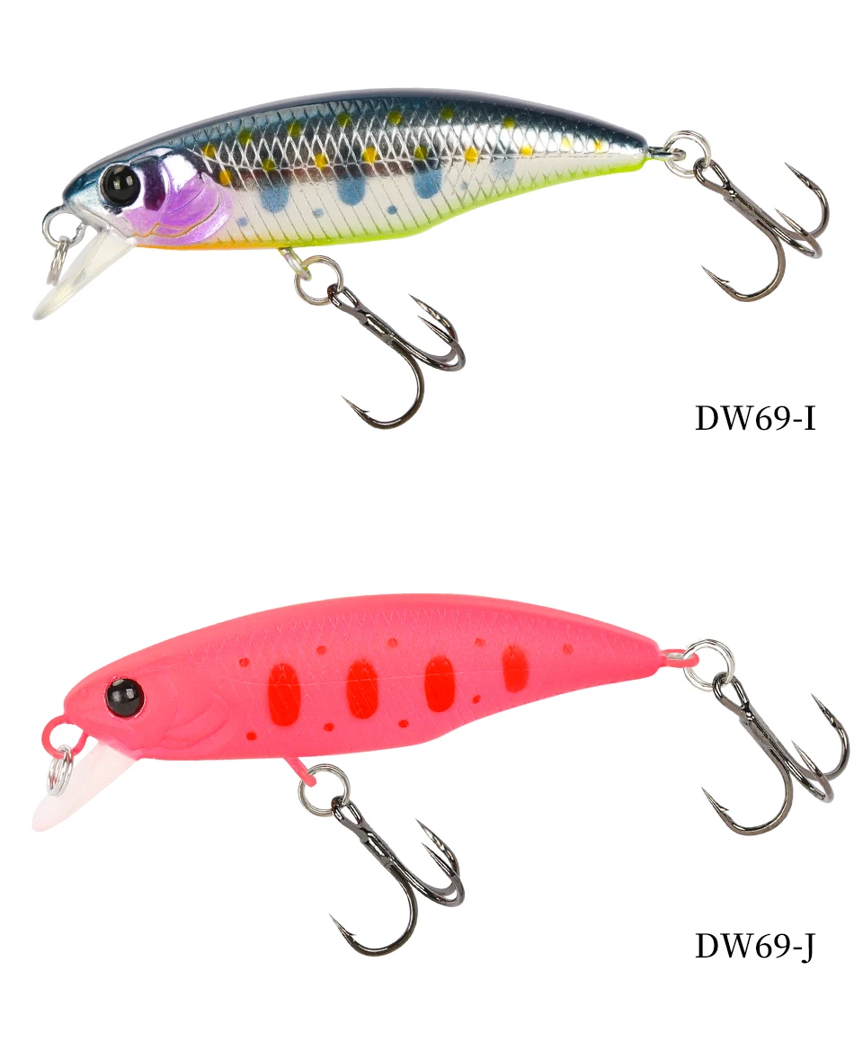 TSURINOYA Fishing Lure DW69 Sinking Minnow Hard Bait 48S 48mm 3.3g Fishing Wobblers Jerkbait Bass Trout Lure Swimbait