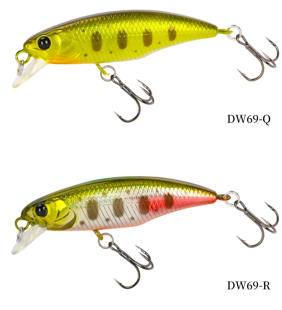 TSURINOYA Fishing Lure DW69 Sinking Minnow Hard Bait 48S 48mm 3.3g Fishing Wobblers Jerkbait Bass Trout Lure Swimbait