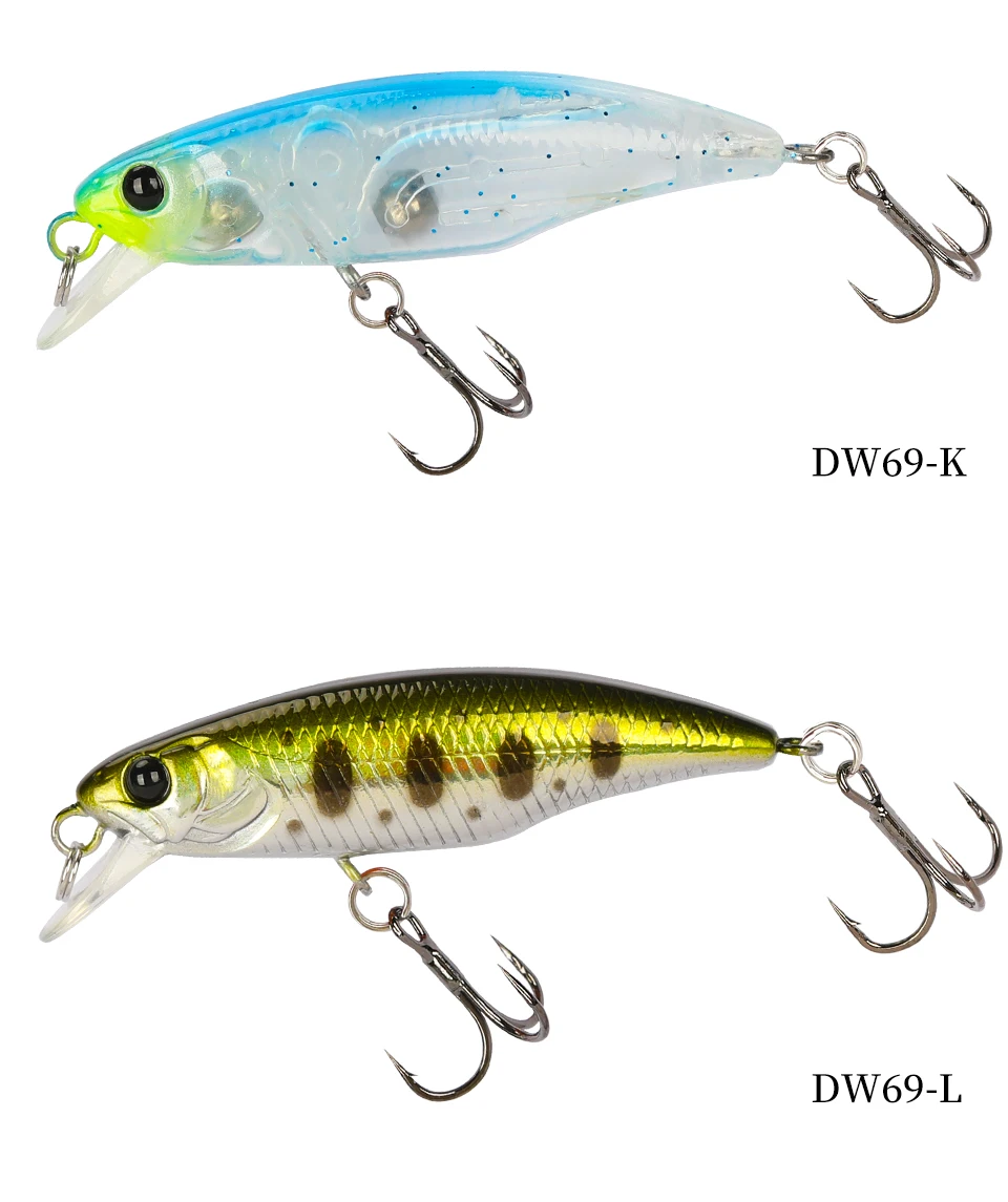 TSURINOYA Fishing Lure DW69 Sinking Minnow Hard Bait 48S 48mm 3.3g Fishing Wobblers Jerkbait Bass Trout Lure Swimbait