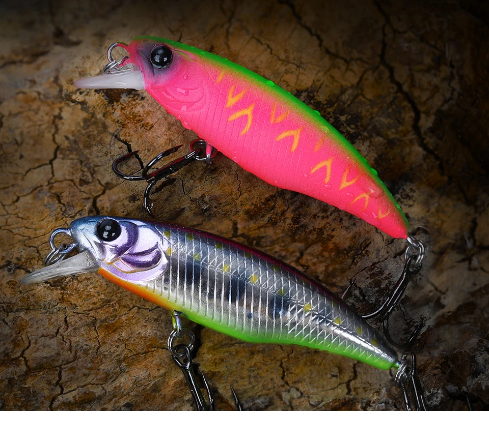 TSURINOYA Fishing Lure DW69 Sinking Minnow Hard Bait 48S 48mm 3.3g Fishing Wobblers Jerkbait Bass Trout Lure Swimbait