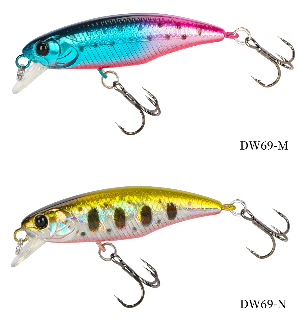 TSURINOYA Fishing Lure DW69 Sinking Minnow Hard Bait 48S 48mm 3.3g Fishing Wobblers Jerkbait Bass Trout Lure Swimbait