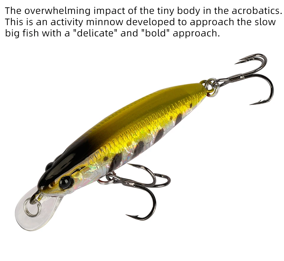 TSURINOYA Fishing Lure DW69 Sinking Minnow Hard Bait 48S 48mm 3.3g Fishing Wobblers Jerkbait Bass Trout Lure Swimbait