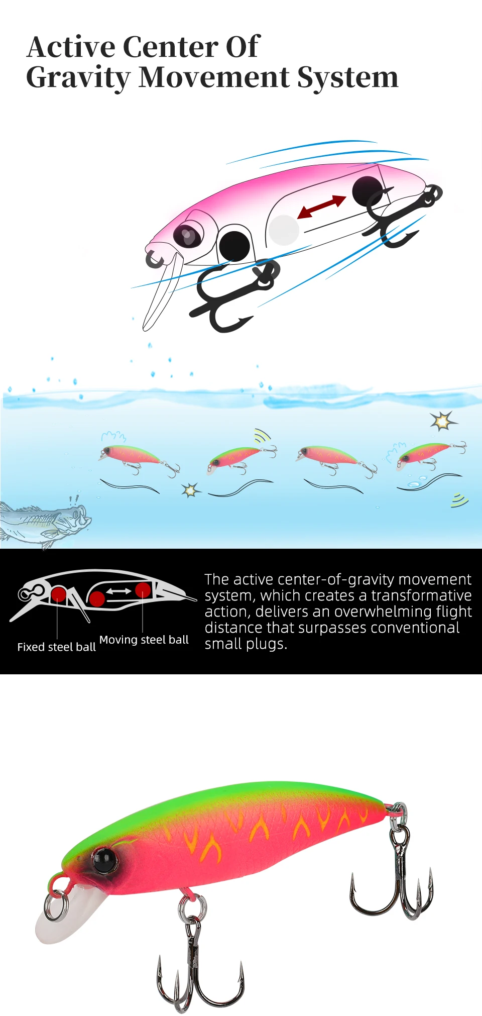TSURINOYA Fishing Lure DW69 Sinking Minnow Hard Bait 48S 48mm 3.3g Fishing Wobblers Jerkbait Bass Trout Lure Swimbait