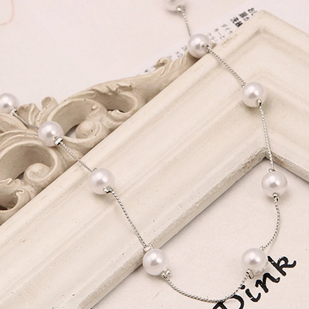 New Long Double Layer Simulated Pearl Necklace Women Sweater Chain Female Collares Statement Jewlery Wholesale 2025