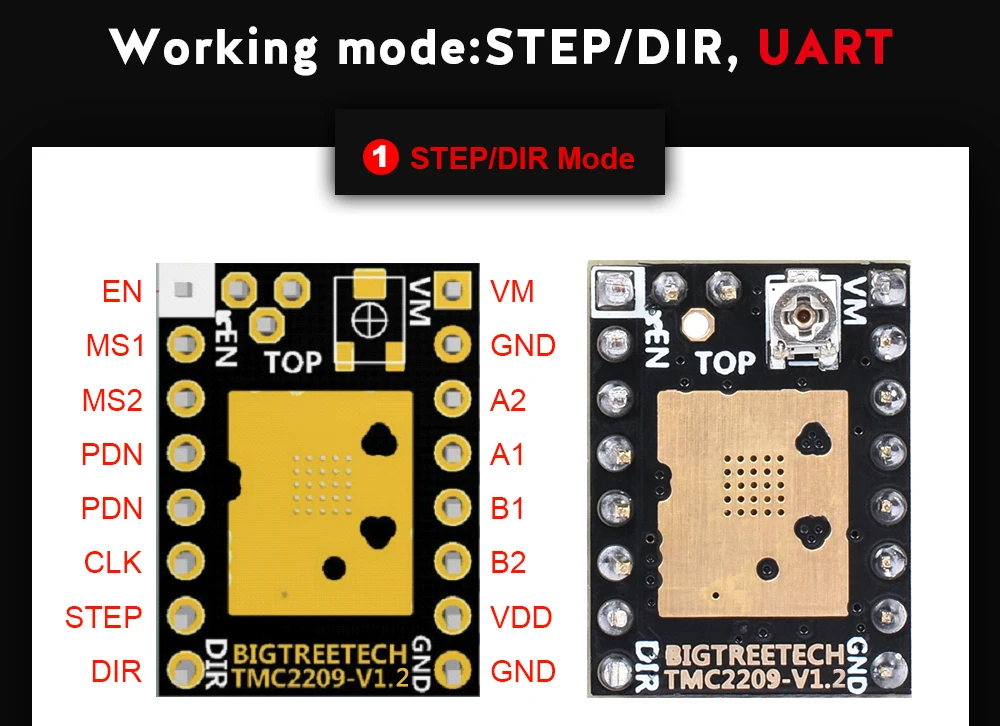BIGTREETECH TMC2209 V1.3 Stepper Motor Driver TMC2208 3D Printer Parts For BTT Octopus SKR V1.4 SKR Mini E3 Ender3 V2 Voron 2.4