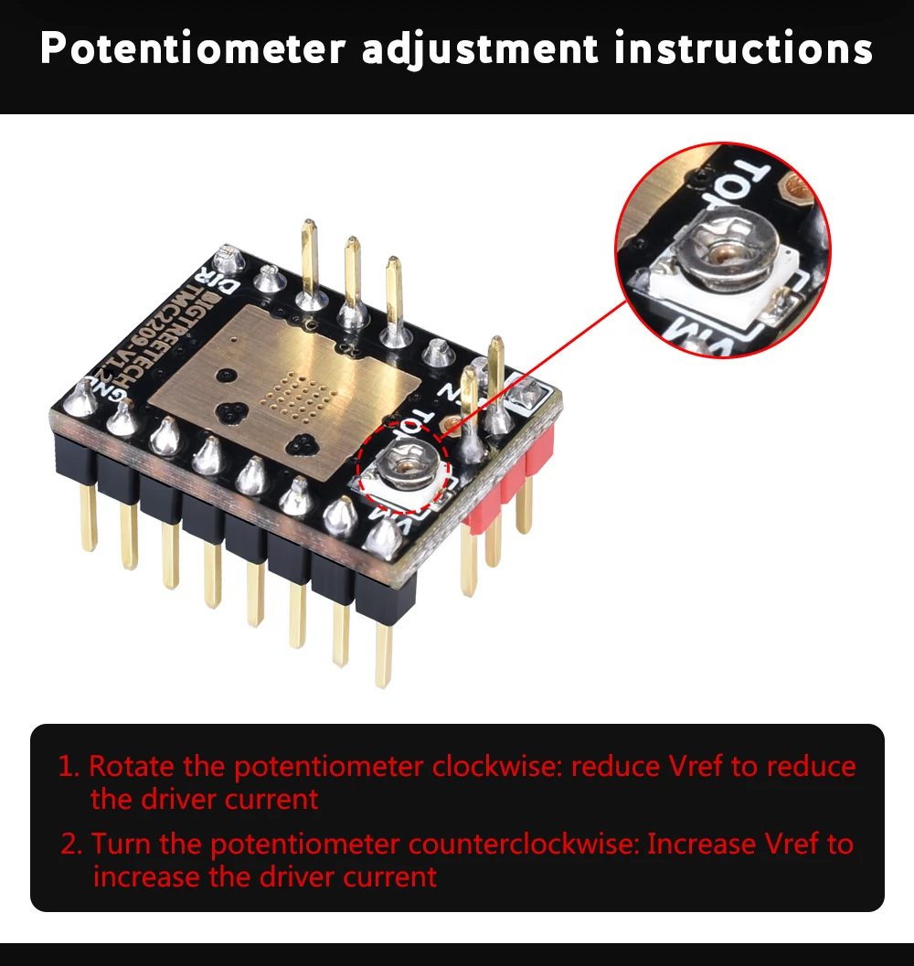 BIGTREETECH TMC2209 V1.3 Stepper Motor Driver TMC2208 3D Printer Parts For BTT Octopus SKR V1.4 SKR Mini E3 Ender3 V2 Voron 2.4