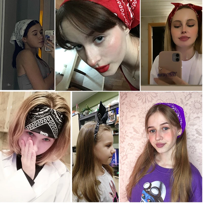 New Headbands Unisex Cotton Bandana Head Scarf Headwraps for Women Designer Headwear Double Sided Head Wrap Men Masks Face Scarf
