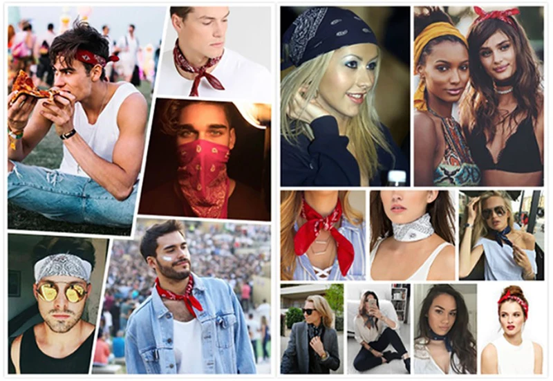 New Headbands Unisex Cotton Bandana Head Scarf Headwraps for Women Designer Headwear Double Sided Head Wrap Men Masks Face Scarf