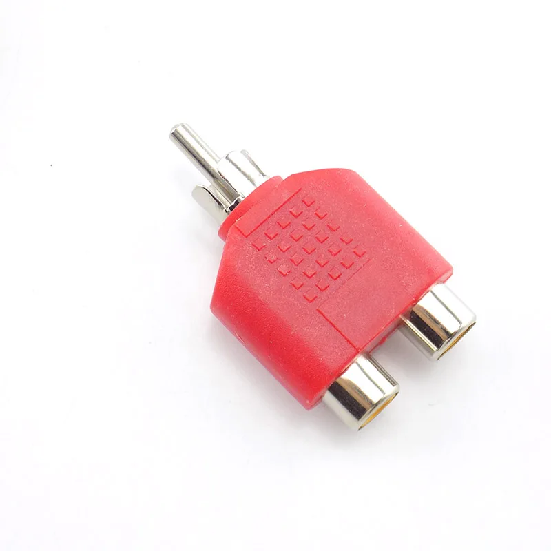 4 Pcs/lot RCA Connector Y Splitter AV Audio Video Plug Converter 1 Male to 2 Female Adapter Kit AV Jack RCA Plug To Double Cable